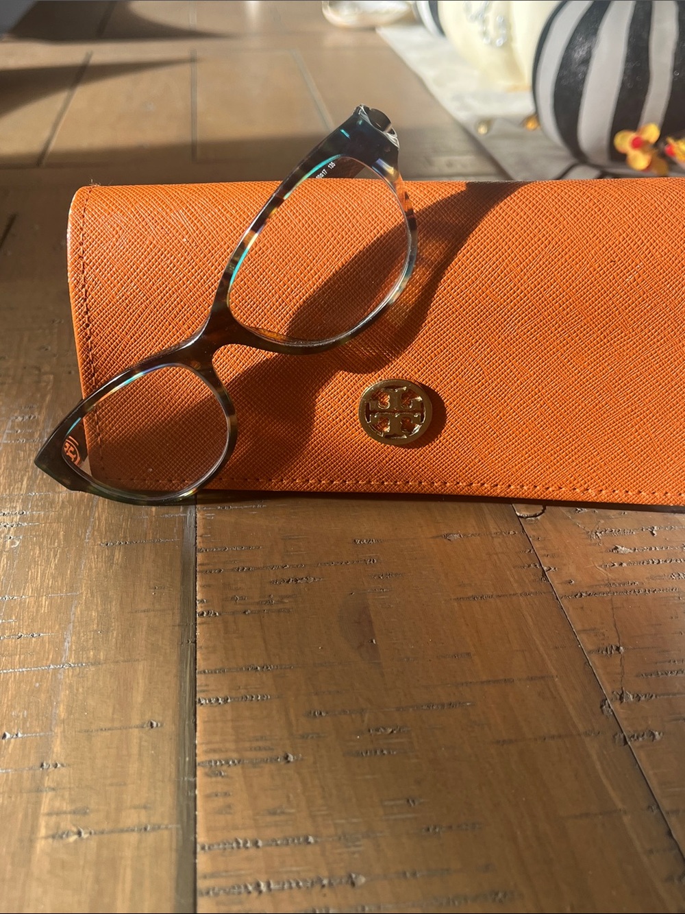 Tory Burch Green and Blue Tortoiseshell Pattern Prescription Frames